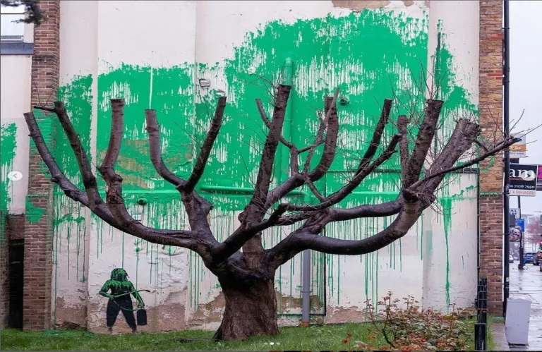 Banksy: Αποκαλύφθηκε νέο έργο του με μήνυμα για το περιβάλλον στο Λονδίνο